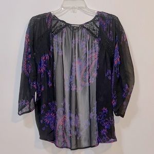 Express Kimono Top | Floral | Small | Shawl | Cardigan